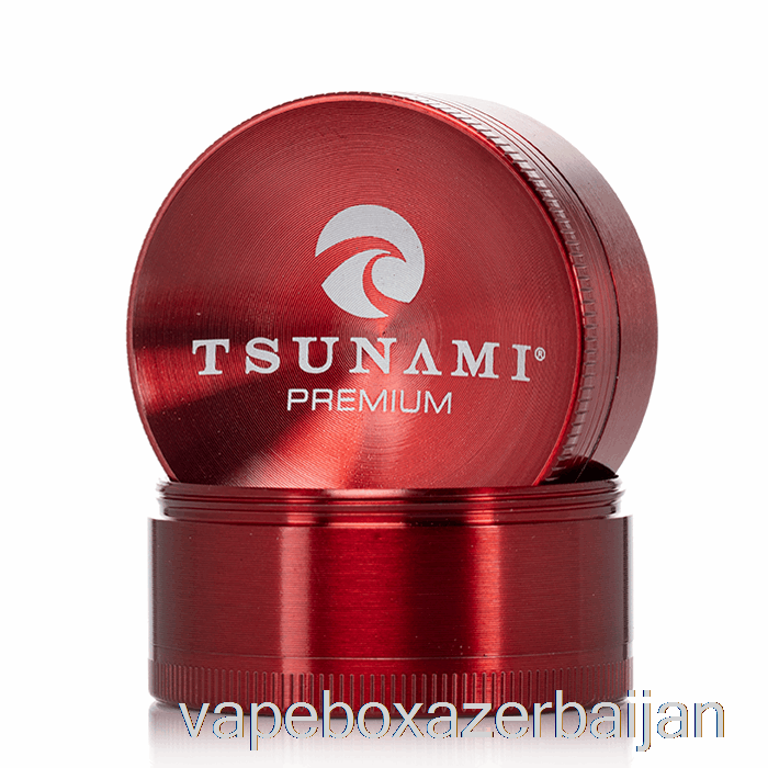 Vape Baku Tsunami 1.9inch 4-Piece Sunken Top Grinder Red (50mm)